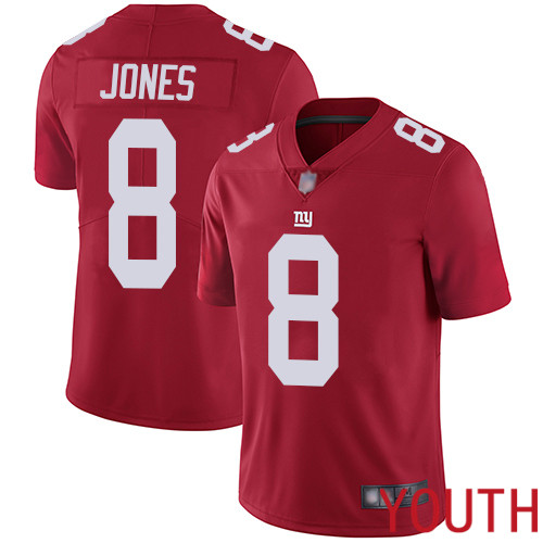 Youth New York Giants 8 Daniel Jones Red Limited Red Inverted Legend Football NFL Jersey